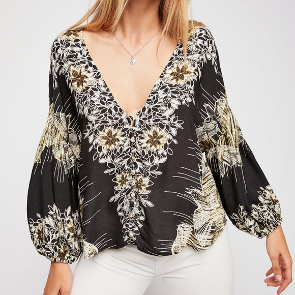 COPY - Free People Bohemian Blouse - Picture 1 of 4